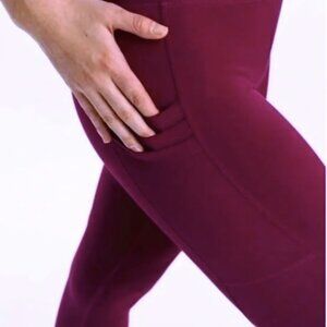 Zyia Cranberry Light N Tight Tri-Pocket Hi-rise 7/8 24" RC, Size 8-10